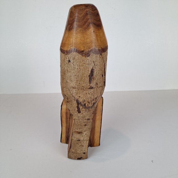 Hand-Carved Wooden Rustic Eagle Figurine 10.25" Tall - Picture 5 of 7